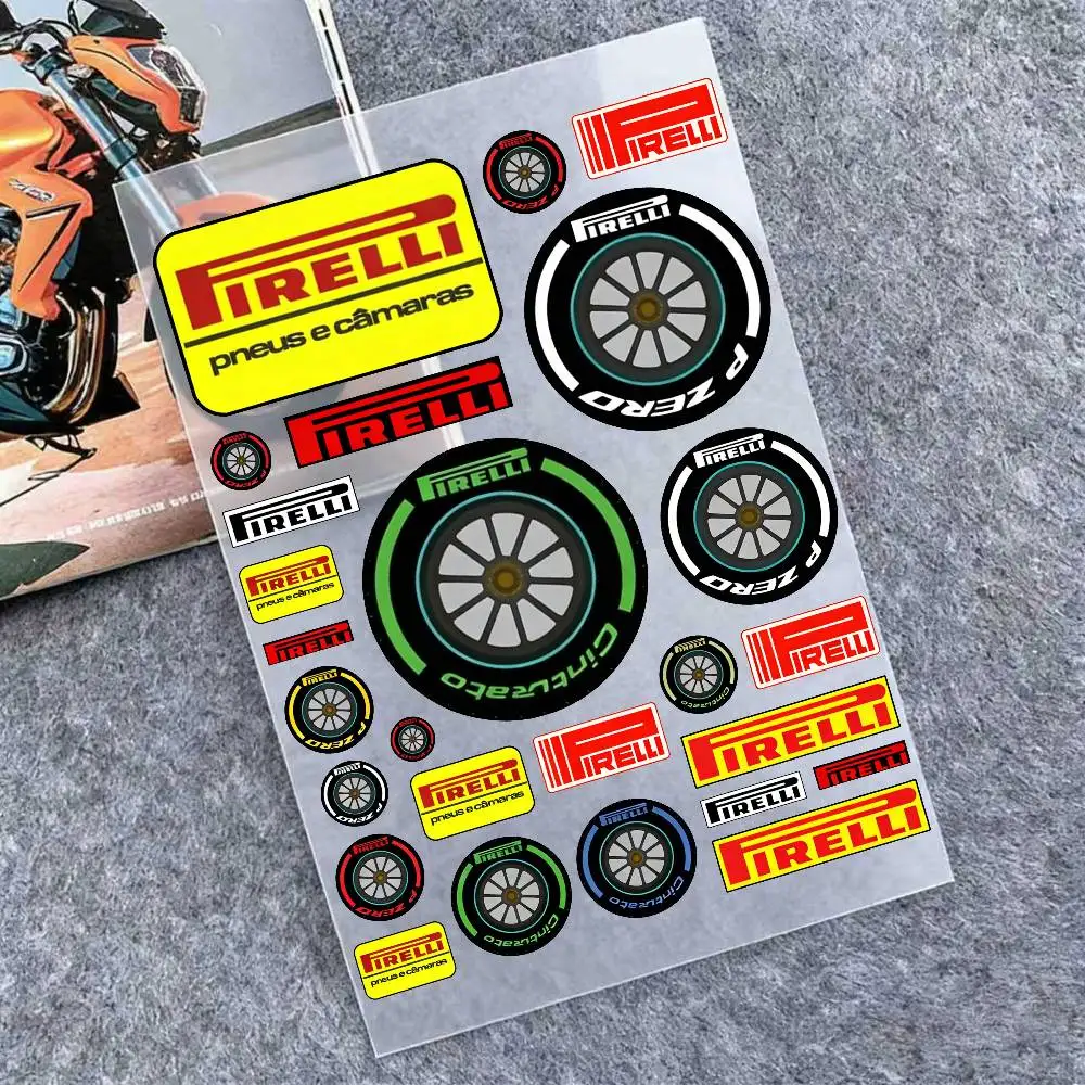 

For PIRELLI Reflective Motorcycle Stickers Waterproof Vinyl Decals For Motorbike Helmet Fuel Tank Bike