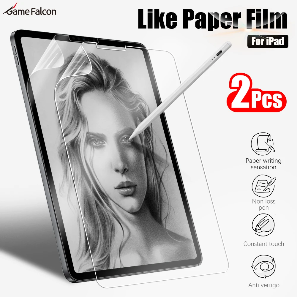 2PCS Paper Film Like For Ipad 10th Pro 13 11 M4 12.9 2024 Screen Protector For Ipad Air 5 4 3 2 1 Mini 6 7th 8th 9th Generation