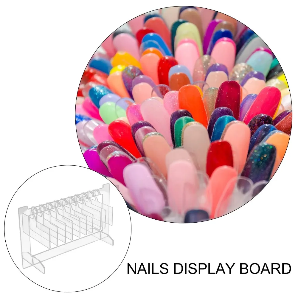 Transparent Acrylic Nail Art Display Rack Desktop Mounted Multi-Purpose Nail Art Display Board Hook Dustproof