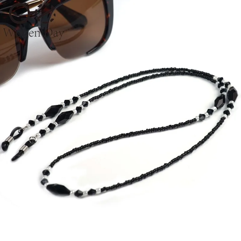 Fashion Glasses Chain Black Acrylic Bead Chain Anti-Slip Glasses Rope Holder Neck Strap Sunglasses Hanging Rope Accessories