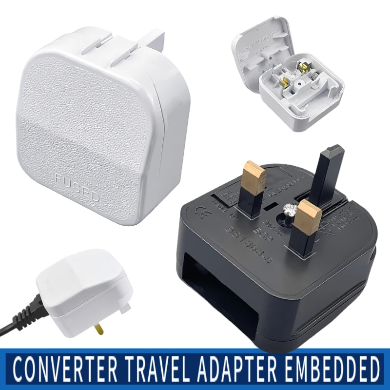 BS5733 13A Fused Travel Adapter Europe To UK Singapore Hong Kong Malaysia Conversion Plug Box Type Type-C To Type-G Plug Adapter