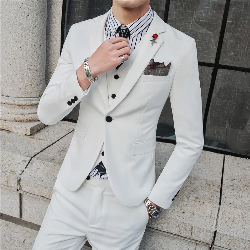 

WL047 Men's Korean slim suits men's large size business casual groom suit