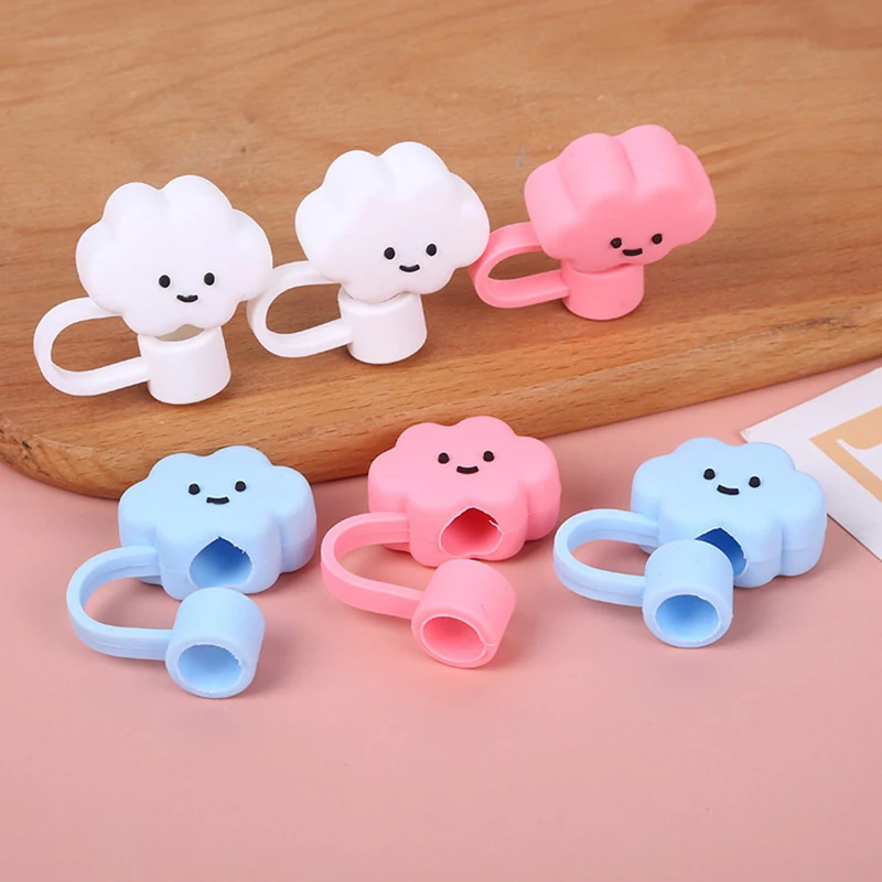 New 1pcs Cloud Silicone Straw Covers For Stanley Cup Cute Silicone Cloud Shape Drinking Cap Straw Tips Cover Cup Accessories