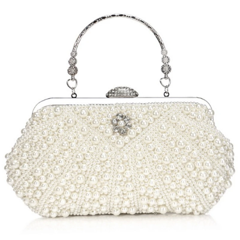 Women Pearl Clutch Bags Evening Bag Purse Handbag For Wedding Chain Bag For Dinner Party