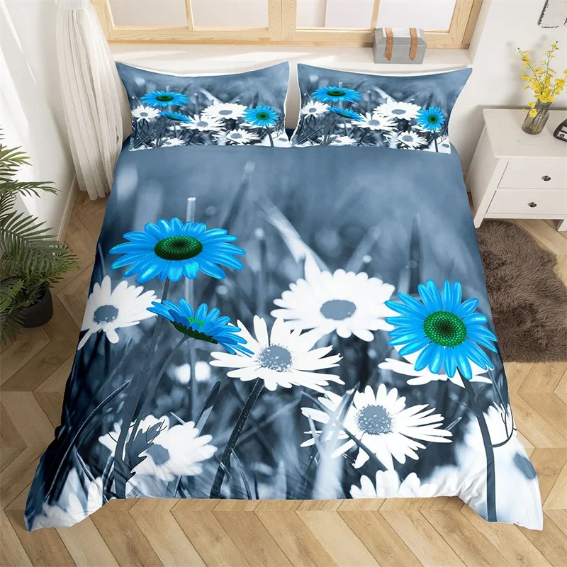 

Daisy Duvet Cover Botanical Floral Bedding Set Microfiber Natural Blossom Flower Pattern Comforter Cover King For Boys Girl Room