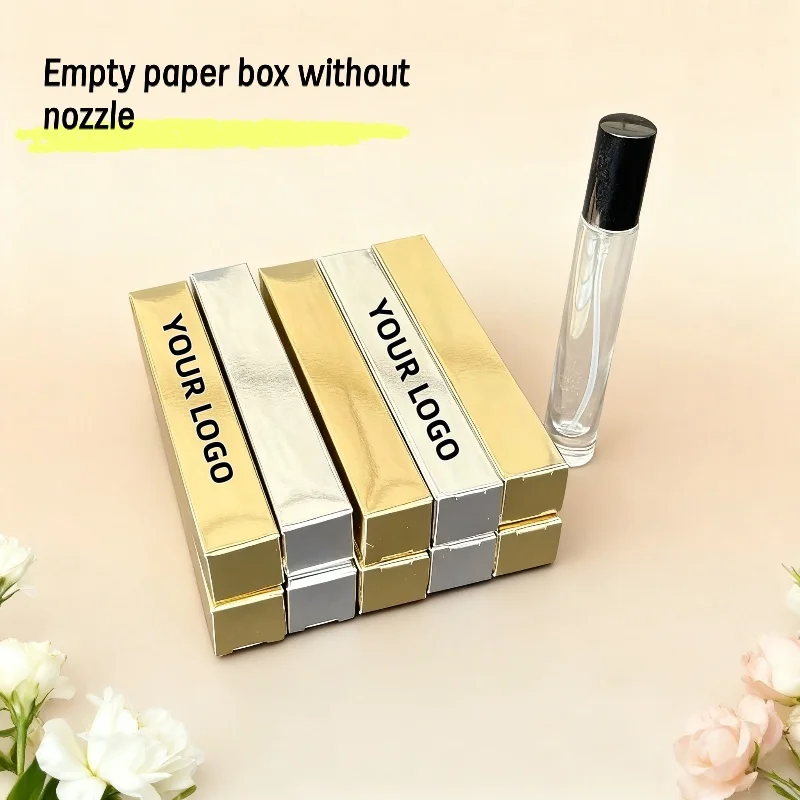 

【На заказ логотипа】50 шт. индивидуальная золотая/серебряная картонная универсальная бумажная коробка, подходящая для упаковки образцов губной помады и косметики