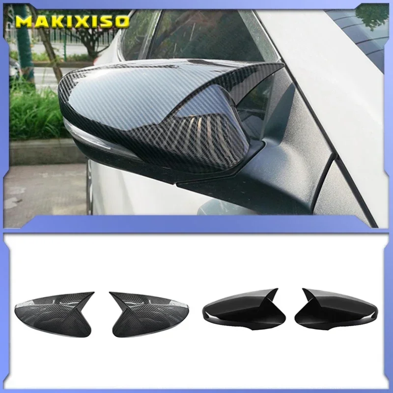 

For Hyundai Elantra 2012-2018 Car Rearview Side Mirror Cover Wing Cap Exterior Sticker Door Rear View Case Trim Carbon Fiber