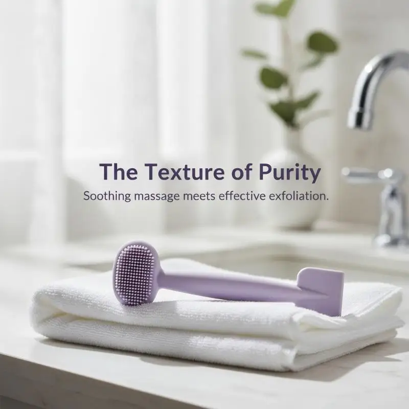 Double Head Facial Mask Brush Soft Silicone 2-in-1 Applicator Spoon for Face Cleansing Peel Off Mask Skincare Beauty Tool