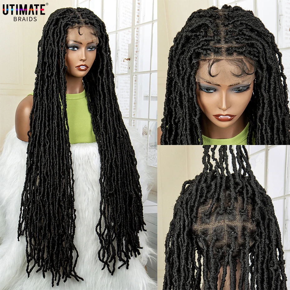 

36 Inch Braided Wigs Synthetic Lace Front Wig Braid African with Baby Hair Braided Full Lace Dreadlocks Wigs for Women