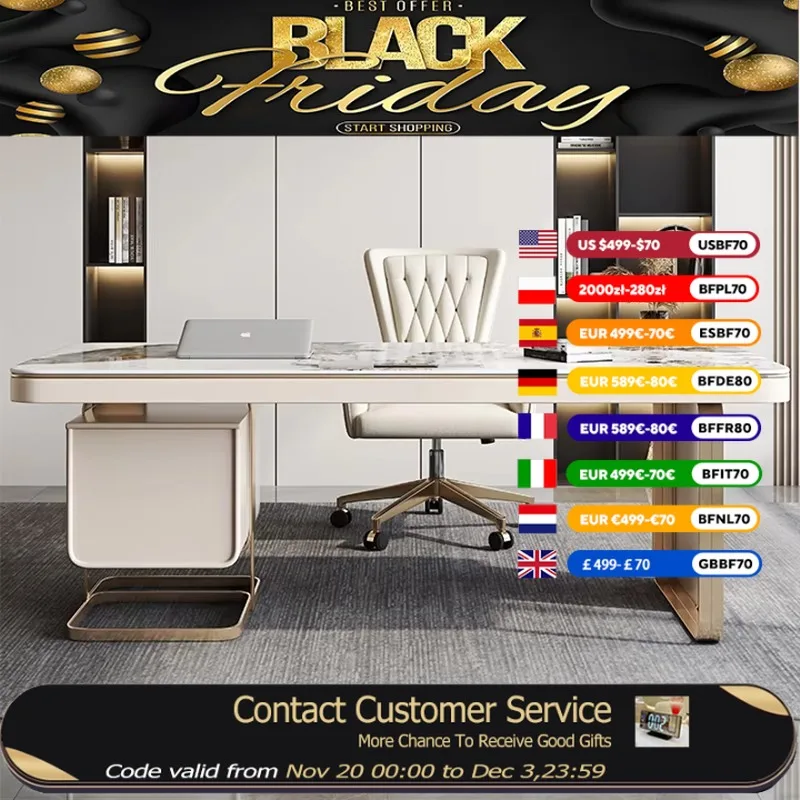 Designer L Shape Office Desk Writing Asthetic Organizer Study Computer Desk Drawers Modern Luxury Mesa Para Computador Furniture