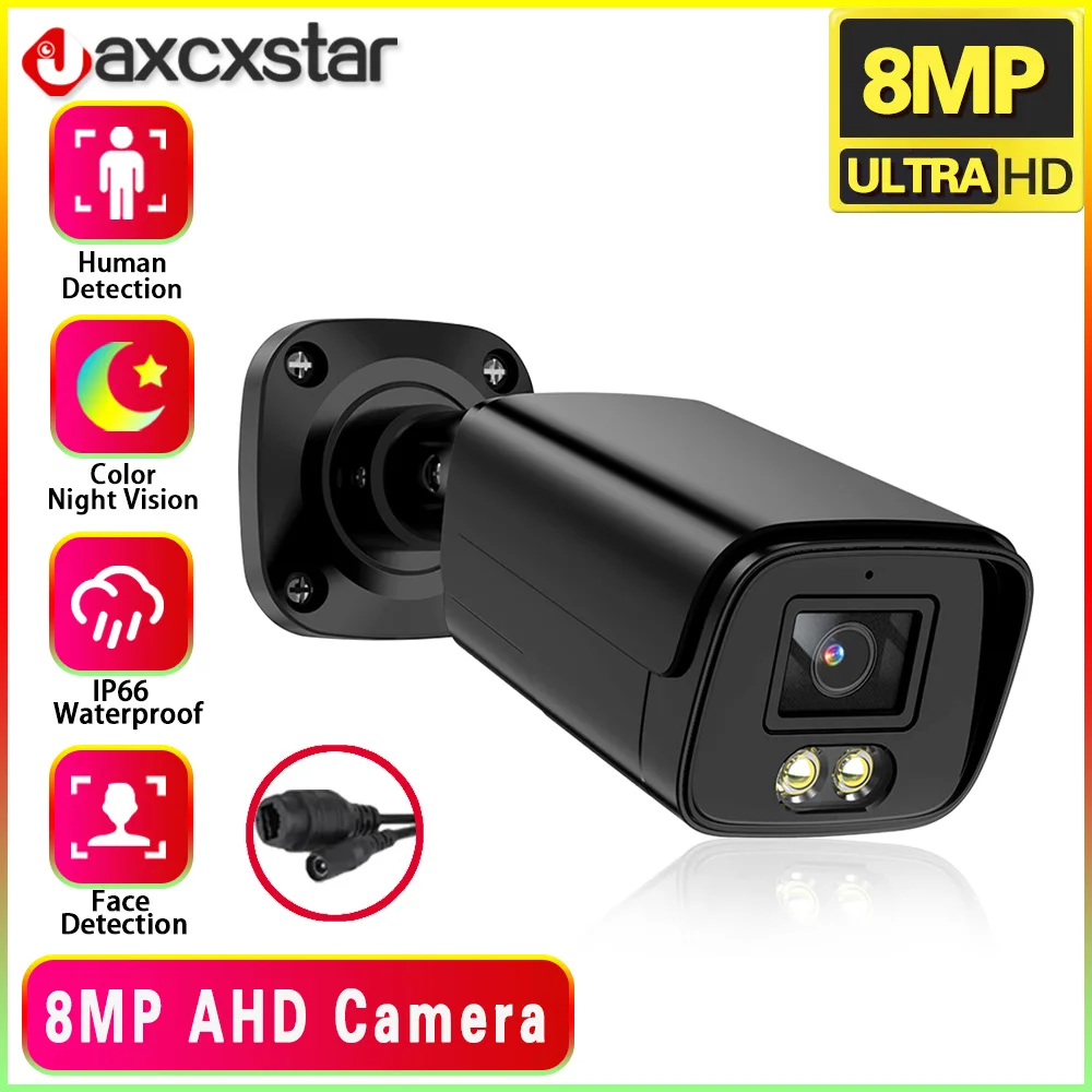 AHD kamera 8MP 5MP Analog warna, kamera penglihatan malam luar jalan IP66 anti air peluru 4K CCTV keamanan kamera AHD