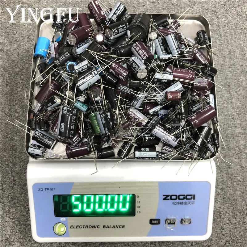 500 Gramm/Lot gemischter Elektrolytkondensator Verkauf für DIY-Liebhaber Reparatur elektronisches Komponentenpaket Vor der Bestellung lesen – Detail 1
