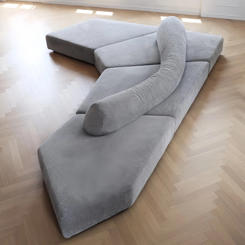 

Rock sofa chenille fabric minimalist large flat-floor villa combination minimalist style