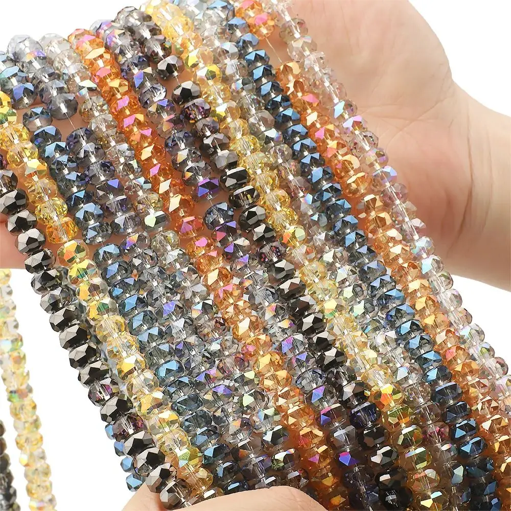 75 Stück 5 x 8 mm Radform Kristallglasperlen facettierte runde lose Perlen für DIY Schmuckherstellung Halskette Armbänder Zubehör