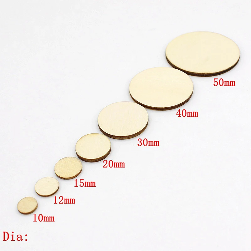 Unfinished Wood Circle Blank Round Slices Disc Wooden Cutouts Pieces DIY Crafts Coasters Painting Staining Home Decoration MDF