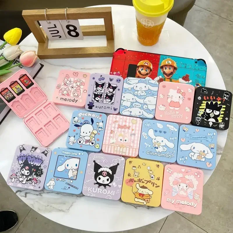 Kawaii Sanrio Kuromi My Melody Cinnamoroll Nintendo Switch Card Box Anime Figure Game Card Oled Ns Storage Protective Case