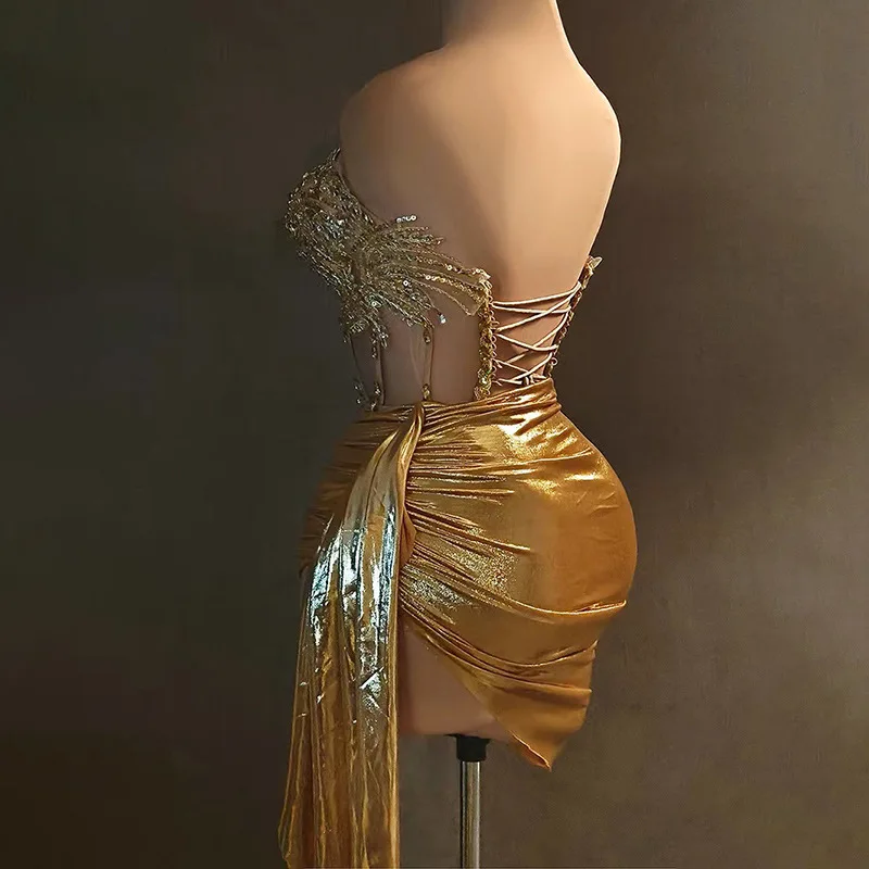 فستان شبكي شفاف للنساء مع أحجار الراين ، هامش لامع ، رقص عمود ، ملابس تنكرية ، حفلة ، نادي ، عيد ميلاد ، مثير ، موضة جديدة