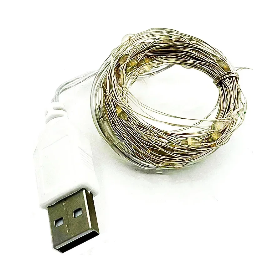 USB fil de cuivre lumières fée guirlande lumières LED chaîne lumières extérieure étanche chaîne pour noël décorations de fête de mariage
