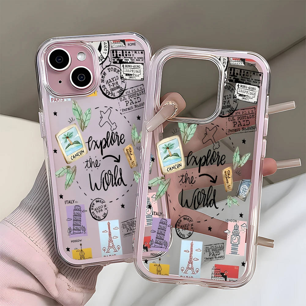 Travel Accessories Iphone - Travel Sticker Collage Clear Phone Case
