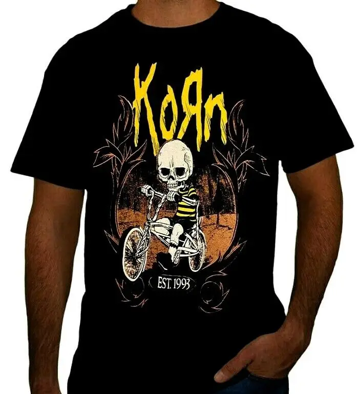 Korn Punk Men Cotton T-shirt Luxury Brand Fashion Big Size Top Casual Short Sleeve Streetwear Classic New Arrival Tee S-4XL