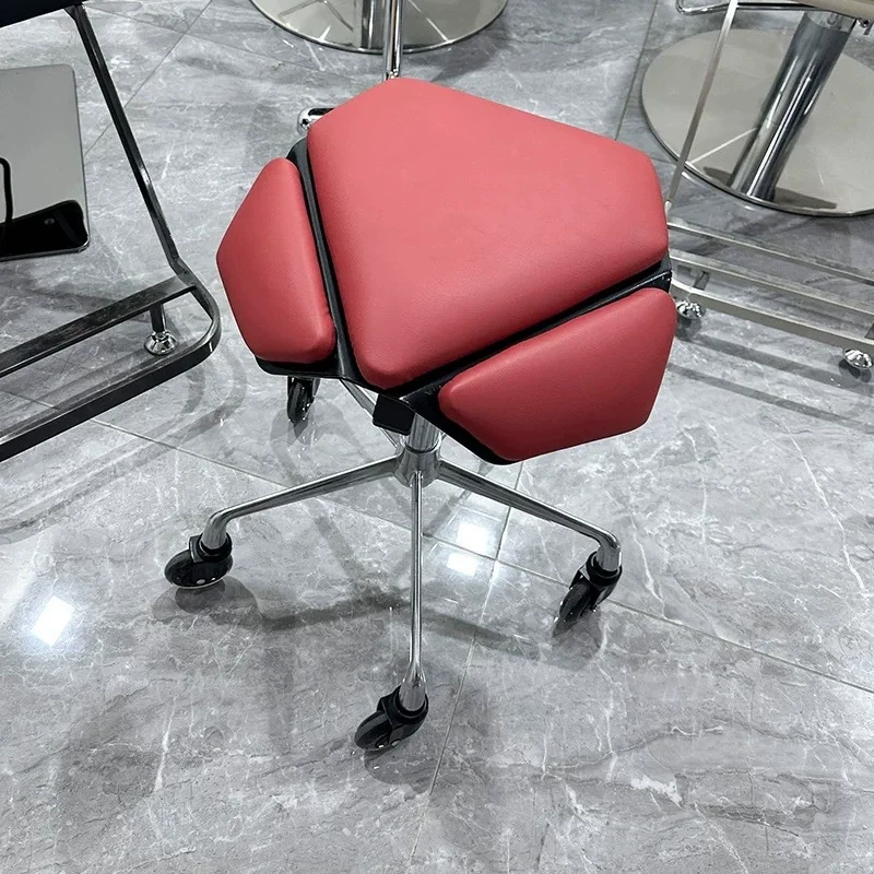 

Professional Salon Chair for Hairdressers Adjustable Barber Stool for Haircut Beauty High-Quality PU Leather Stool with Backrest