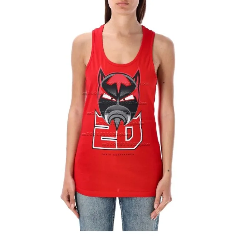 

2025 Summer Motorcycle Women's Tank Top Fabio Quartararo "El Diablo" Pattern Breathable Speed Drying Sport Women's Tank Top