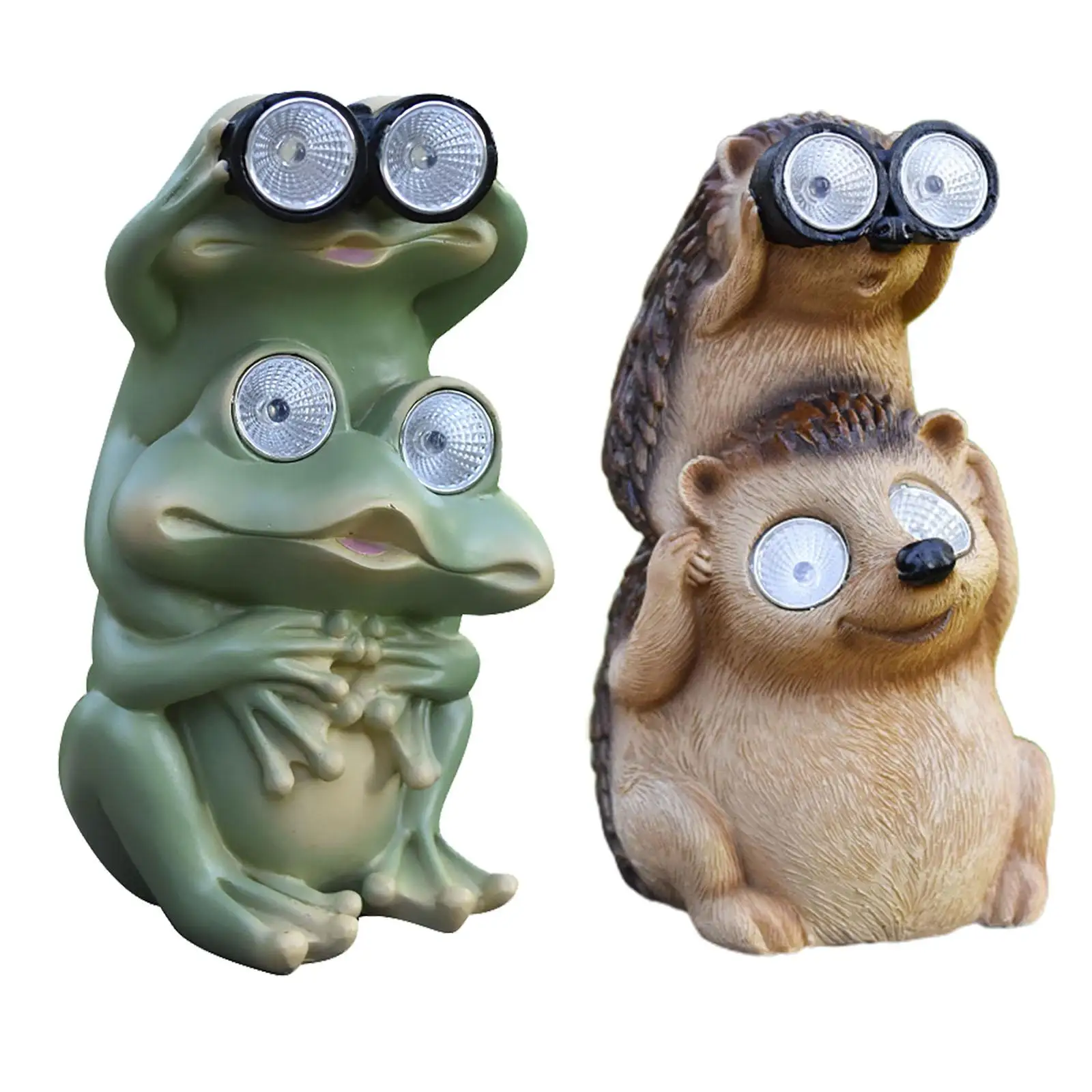 Harz Solar Garten Statue mit LED-Lichtern Rasen Ornament Tier figur für zu Hause