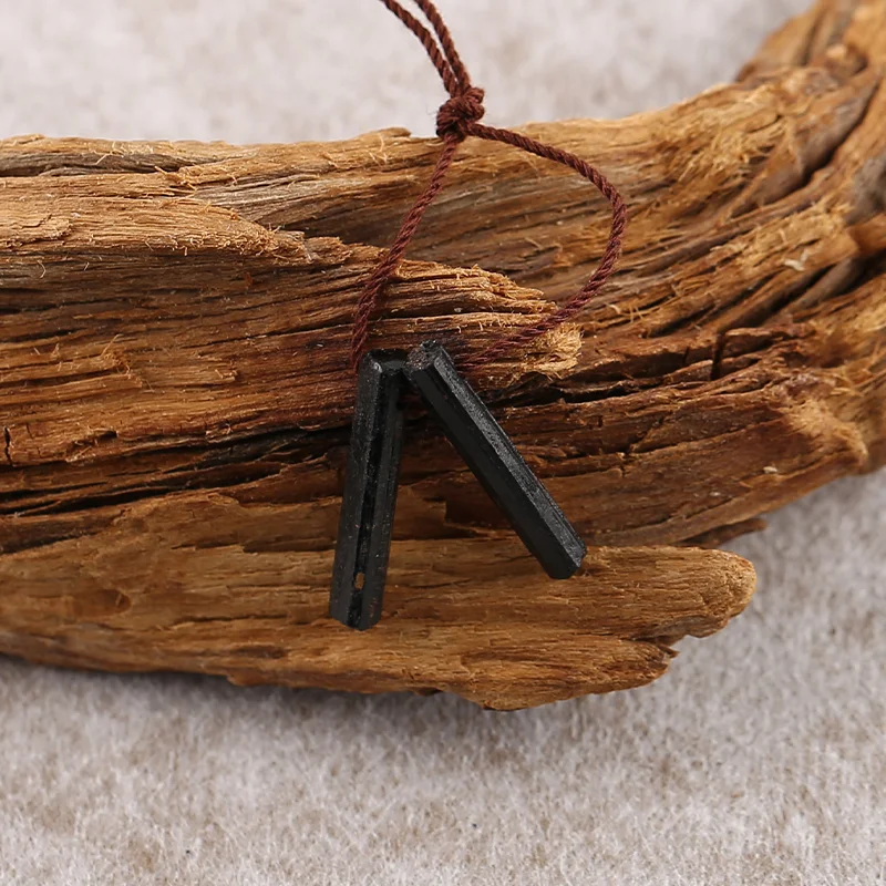 B&F Black Tourmalin Earring Beads for Jewelry Making, Handmade Natural stones beads, Polished Stones for jewelry Making Supplies