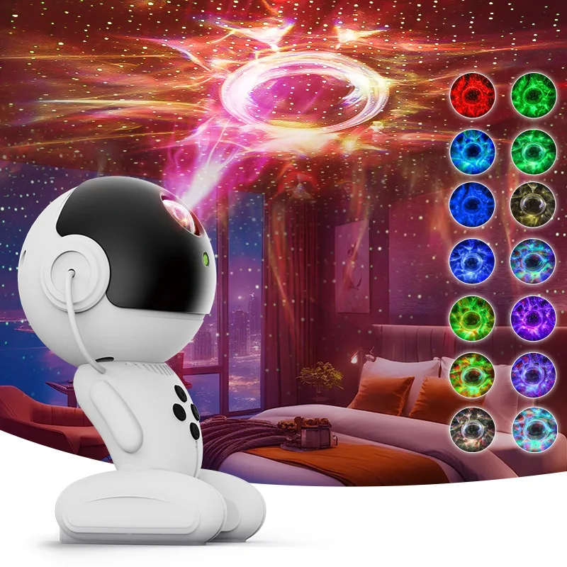 New Robot Galaxy Projector NightLightRemote Control Nebula Projection Light Bedroom Ambient Light Girls and Children\'s Favourite