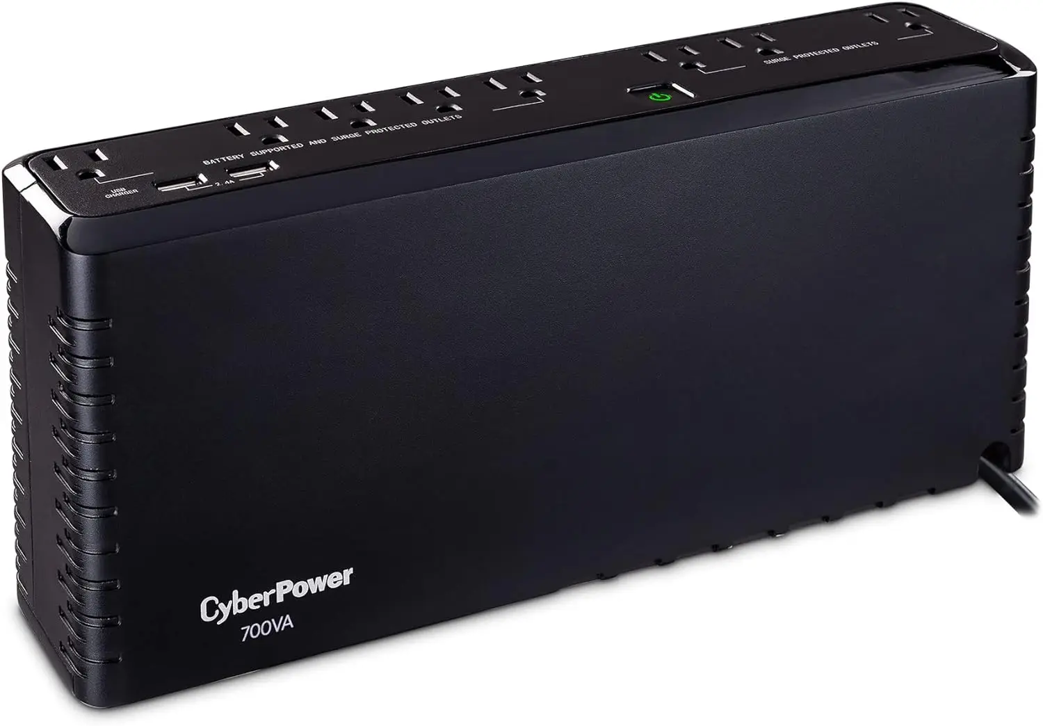 CyberPower SL700U Standby UPS System, 700VA/370W, 8 Outlets, Slim Profile, Black