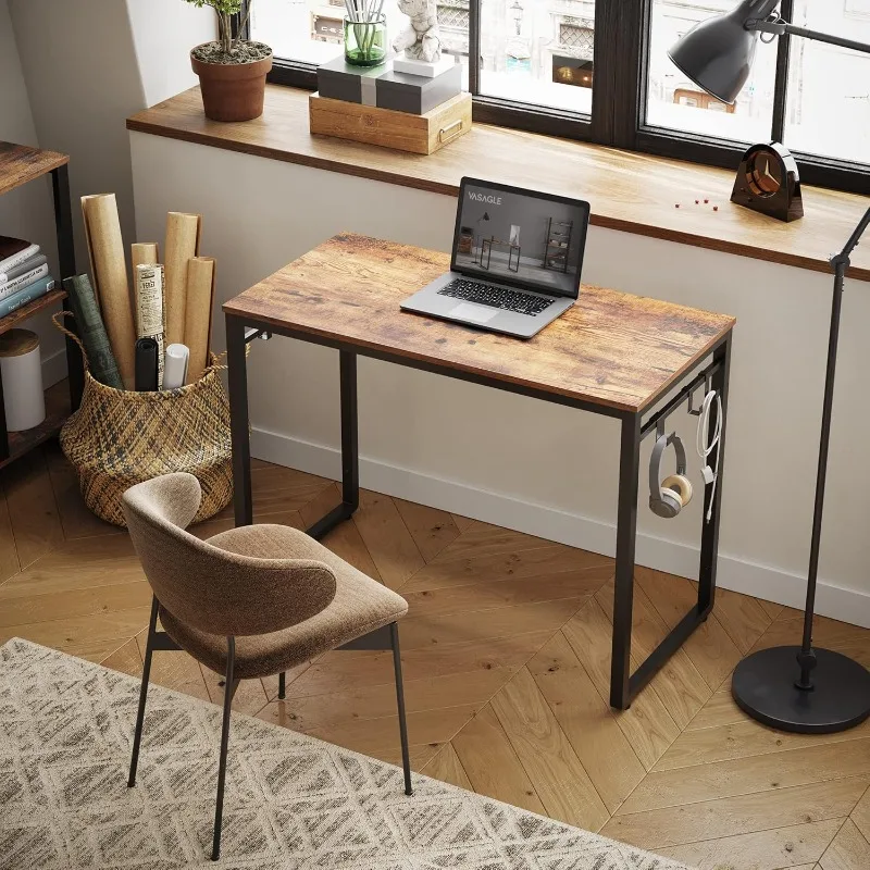 Computer Office Desk with  Hooks for Study