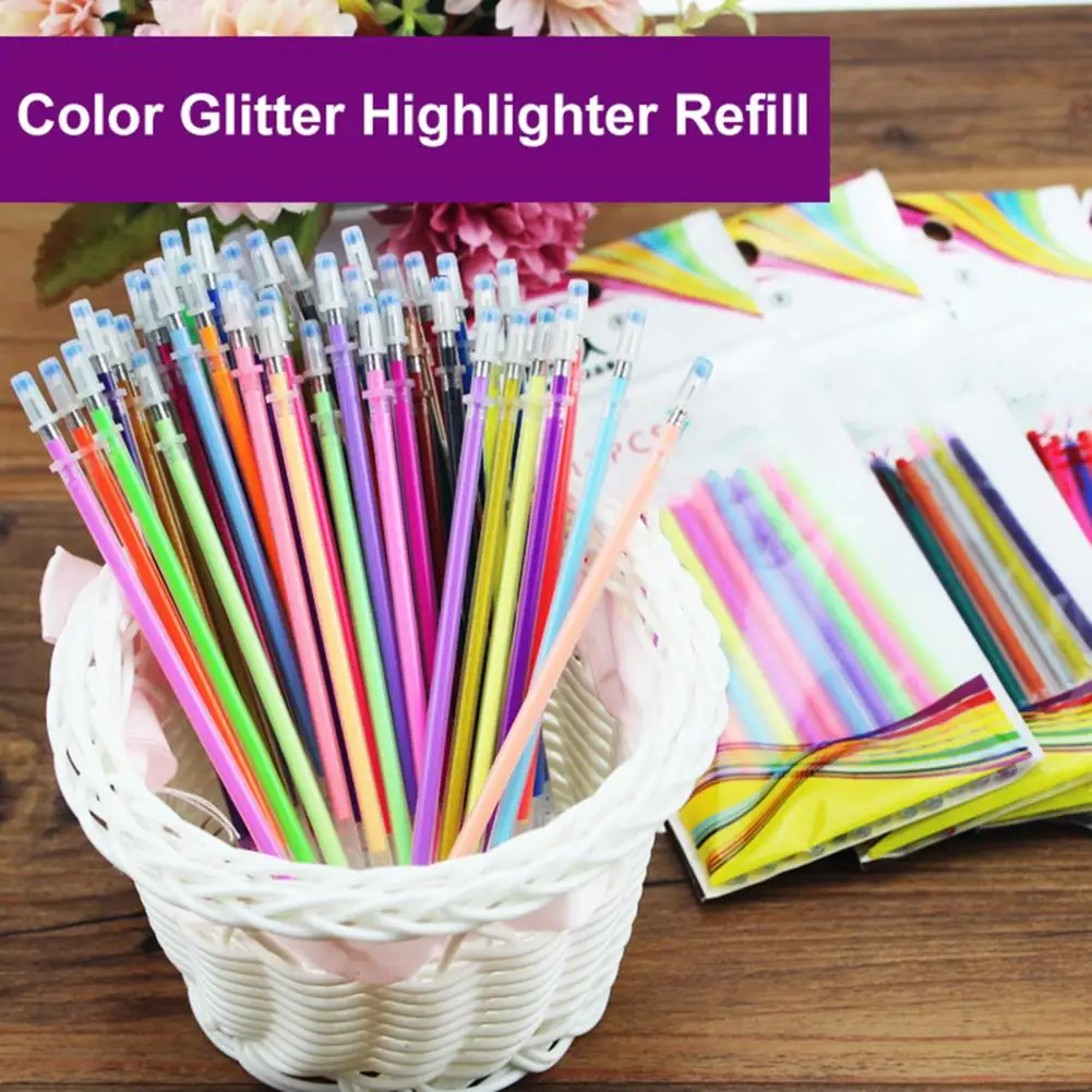 12 szt. Wkłady długopisowe żel akwarelowy 1mm końcówki długopisów kolorowe wkłady żelowe niebieskie długopis żelowy z czarnym atramentem długopis z żelowym wkładem papeterii szkolnej