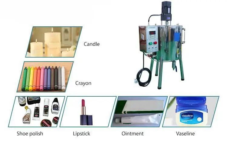 15L 30L Semi Automatic Heating Stirring Liquid Cream Balm Mixing Lipbalm Paste Cans Filling Lipstick Making Machine