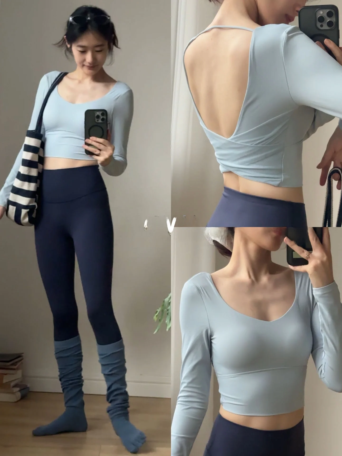 ヨーヨー推奨の女性用フィットネススポーツウェアセット長袖ヨガランニングトップ冬用ピラティスヨガ服固定胸パッド付き