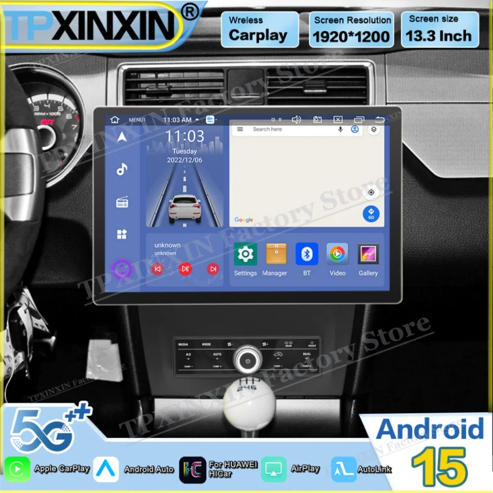 

13.3 Inch 2K HD Screen Car Radio For FORD Mustang 2010~2014 Android GPS Navigation Multimedia Stereo Receiver Carplay Head Unit
