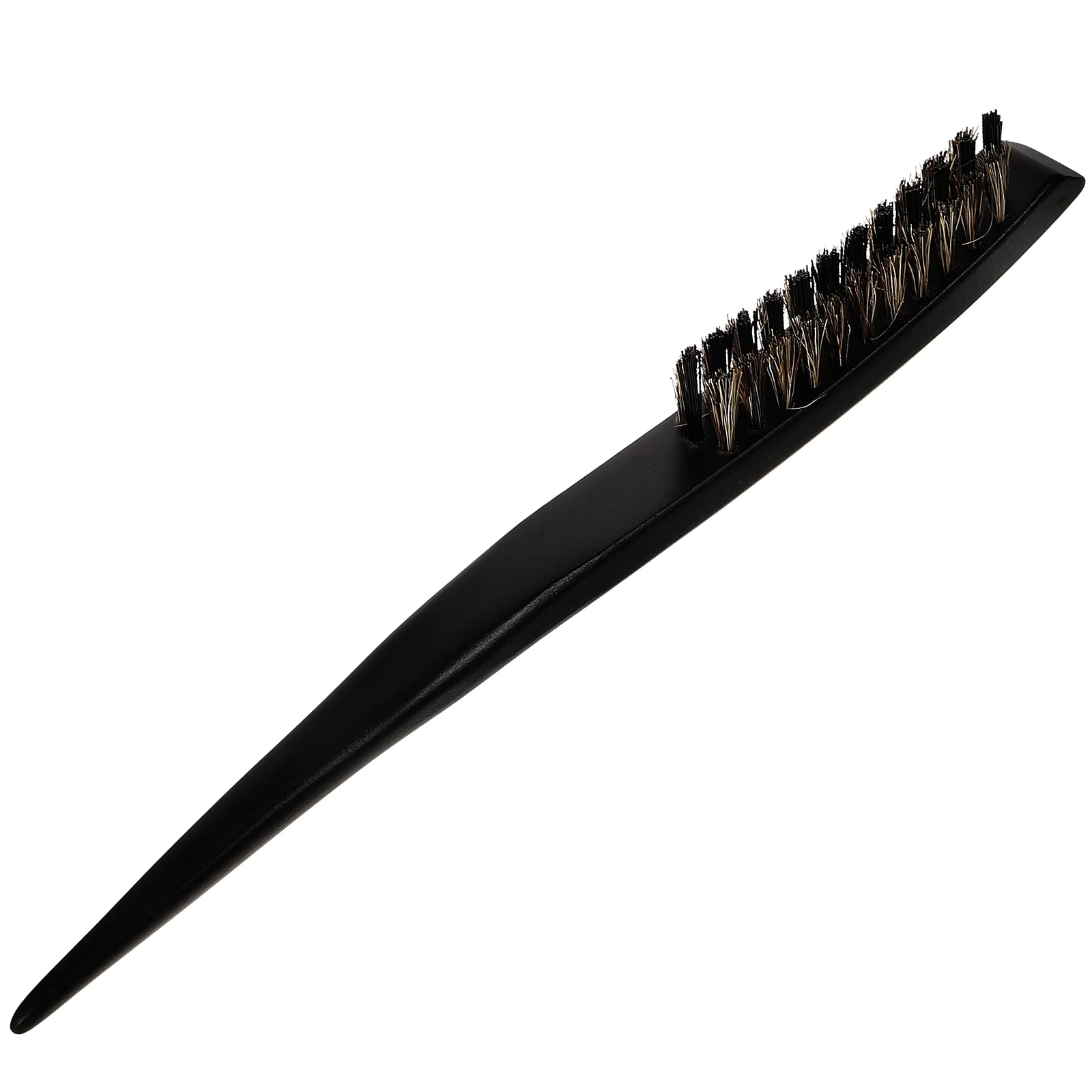 

Wooden Handle Boar Bristle Three-row Pointed Tail Comb Brush Hair Teasing for Women Hard Smoothing Slick Back Fine Curly Bun