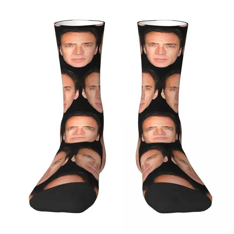 Y2K Funny Nicholas Cage Unisex Cycling 3D Print Happy Socks Street Style Crazy Sock