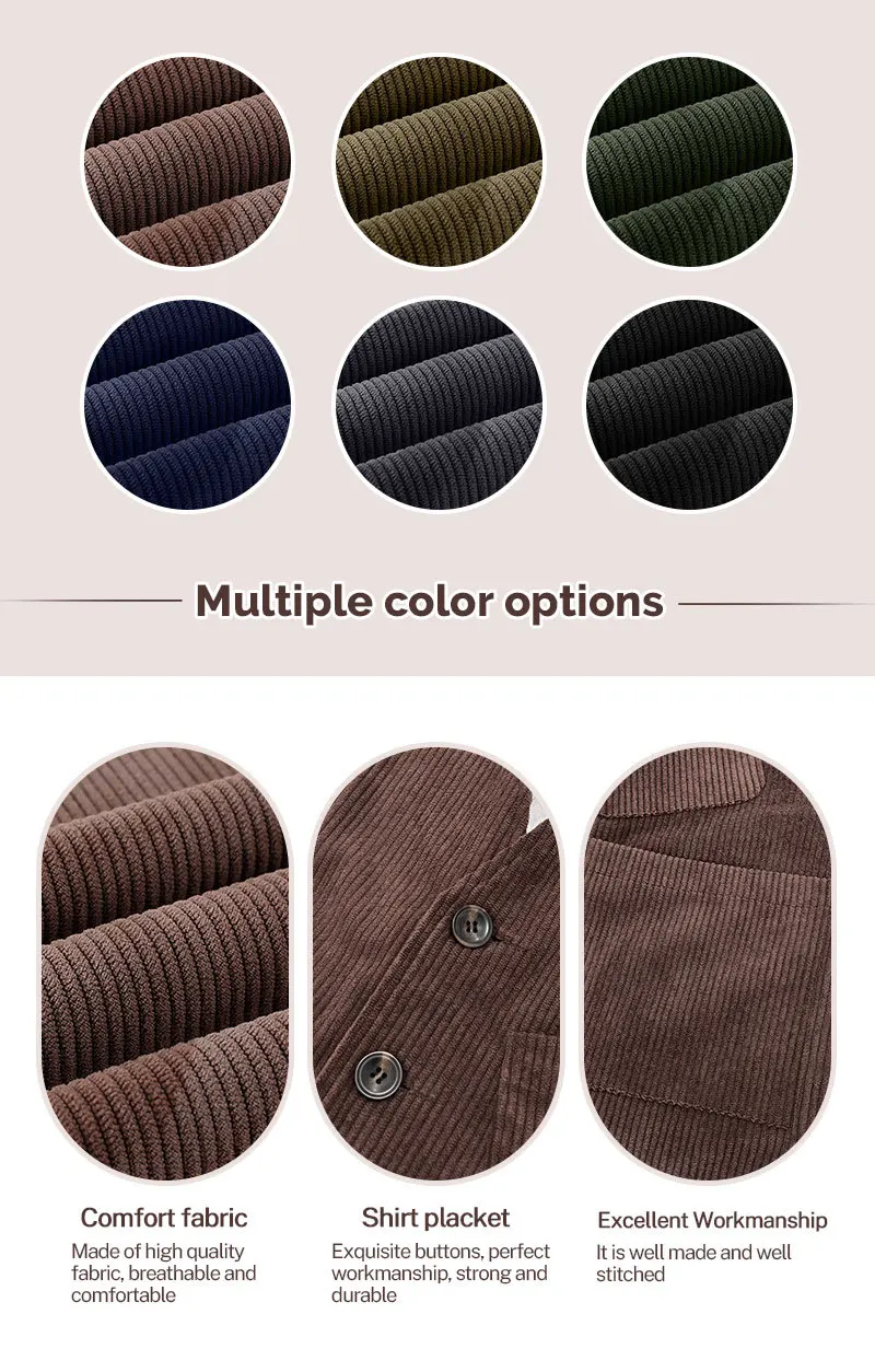 Herren Britische Vintage Cordweste mit V-Ausschnitt, mehreren Taschen, einreihig, lässige ärmellose Weste in verschiedenen Farben – Detail 4