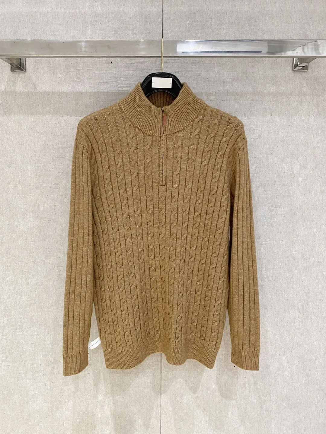 

Faionable High Ne Wool Blend Knitted Sweater Casual Versatile Men's Autumn Winter New Sle f Zipper Long Sve Top