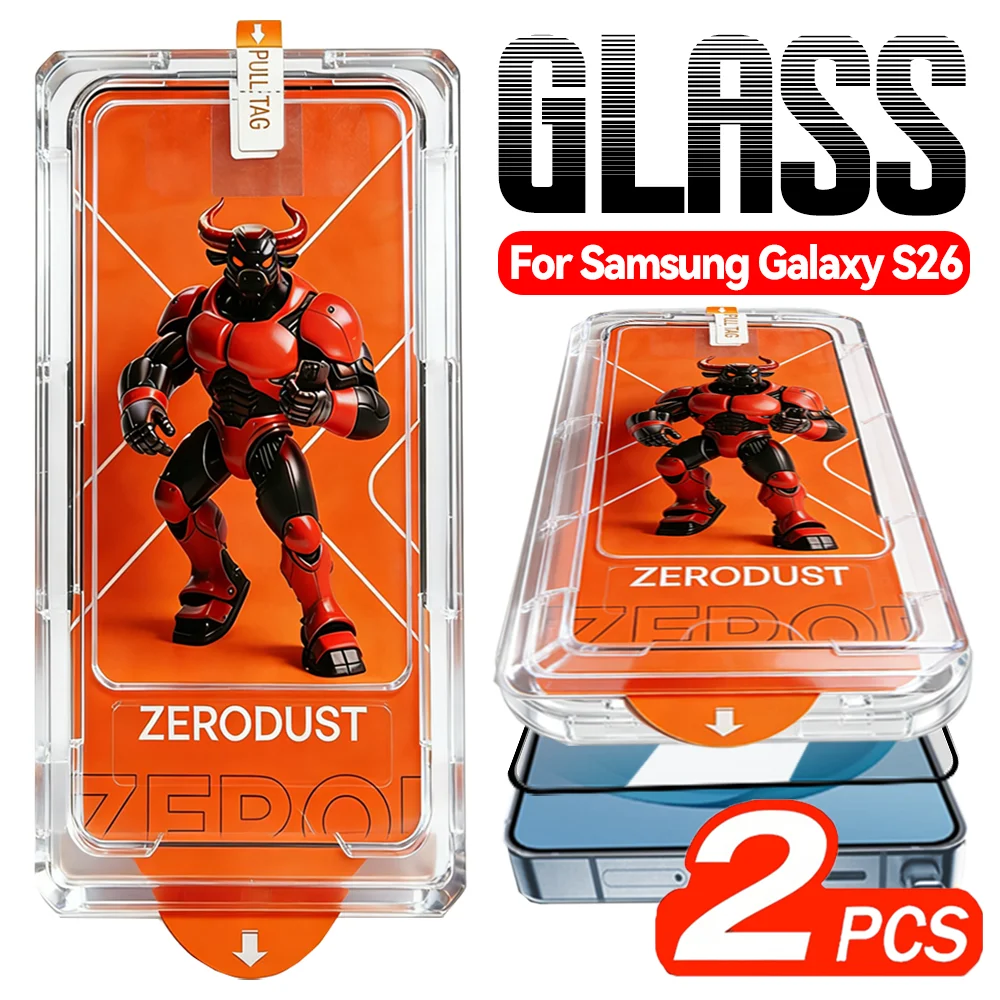 

1-2 шт. Защитное стекло для Samsung Galaxy S26/S26 Plus/S26 Ultra с функцией разблокировки по отпечатку пальца, легко устанавливаемое, без пыли