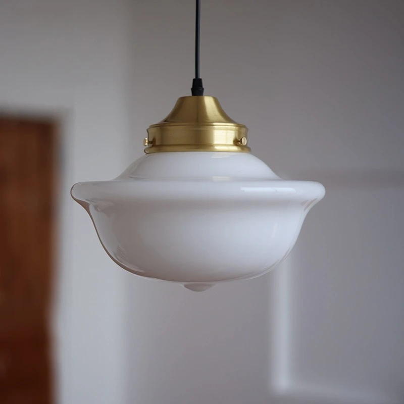 

Scandi-Industrial/American Vintage/French Mid-Century Brass & Glass Chandelier & Pendant Lighting for Bedroom Dining CafeOutdoor