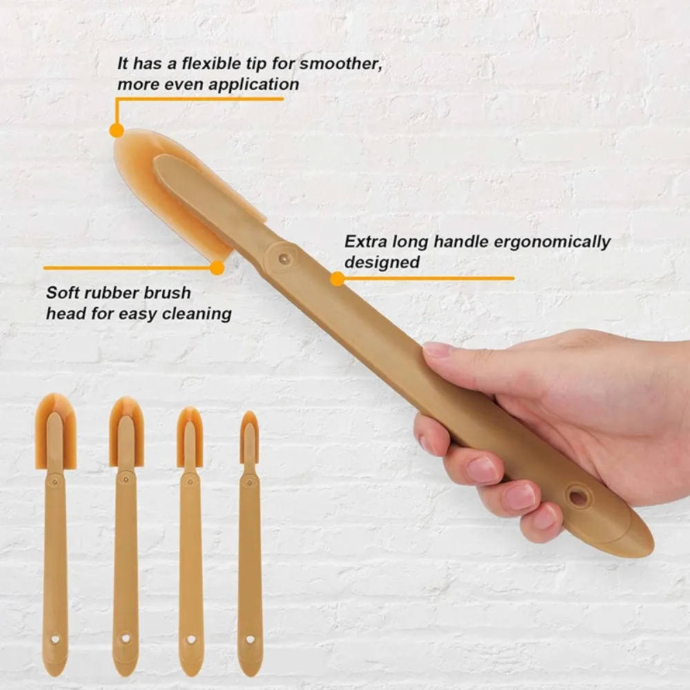 4-Piece Set of Grout Scrapers, Grout, Silicone Sealant, and Finishing Tools; Applicator, Scraper, and Rubber Tool Set. image 3