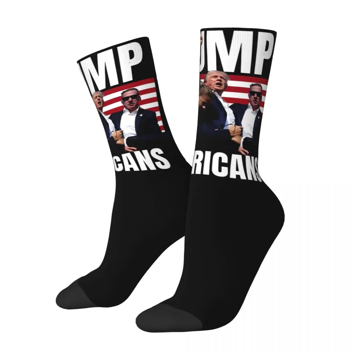 Trump Rally Shot Socks Merch For Men Women Comfortable 2024 President Crew Socks Wonderful Gifts