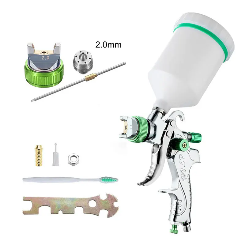 HVLP Professioneel Spuitpistool 1.4/1.7/2.0/2.5mm Stalen Mondstuk Zwaartekracht Spuitpistool Draagbare Autolak Spuitpistool DIY Spray Paint Kit