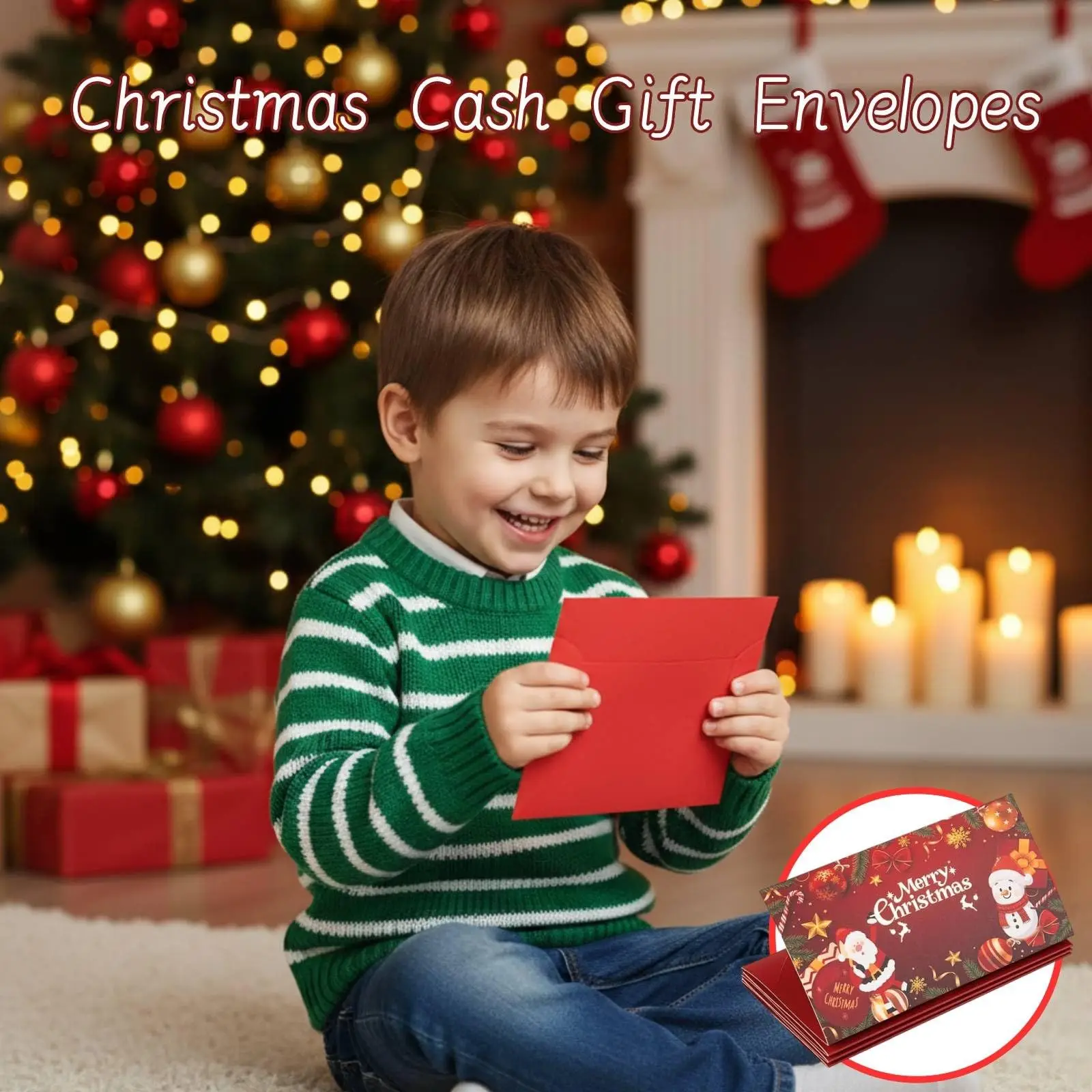مجموعة مظروف نقدية احتفالية لعيد الميلاد، حامل أموال مزخرف لهدية العطلات للعائلة والأصدقاء #2