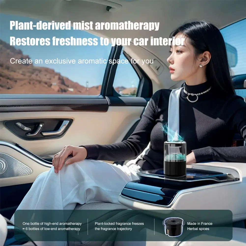 Smart Car Air Freshener Rechargeable Cloud Mist Perfume Diffuser 3 Levels Adjustable Automobile Interior Humidifier Kit