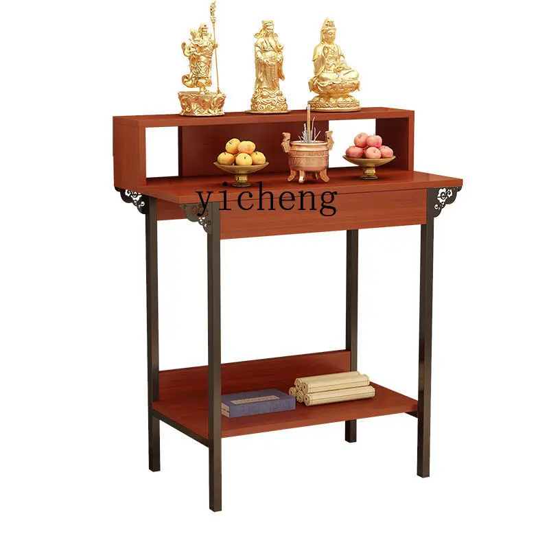 ZK Home Buddha Cabinet Altar Living Room Incense Burner Table Solid Wood Clothes Closet Buddha Table Chinese Style Buddha Statue