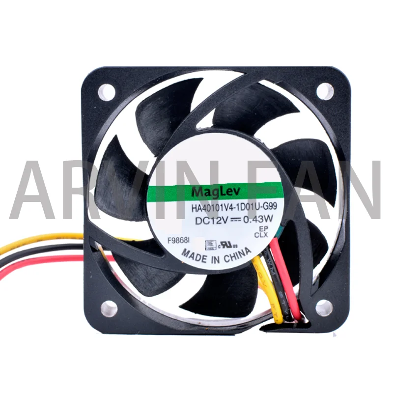 

HA40101V4-1D01U-G99 4cm 40mm Fan 40x40x10mm DC12V 0.43W 3 Lines Magnetic Suspension Ultra-quiet Micro Cooling Fan