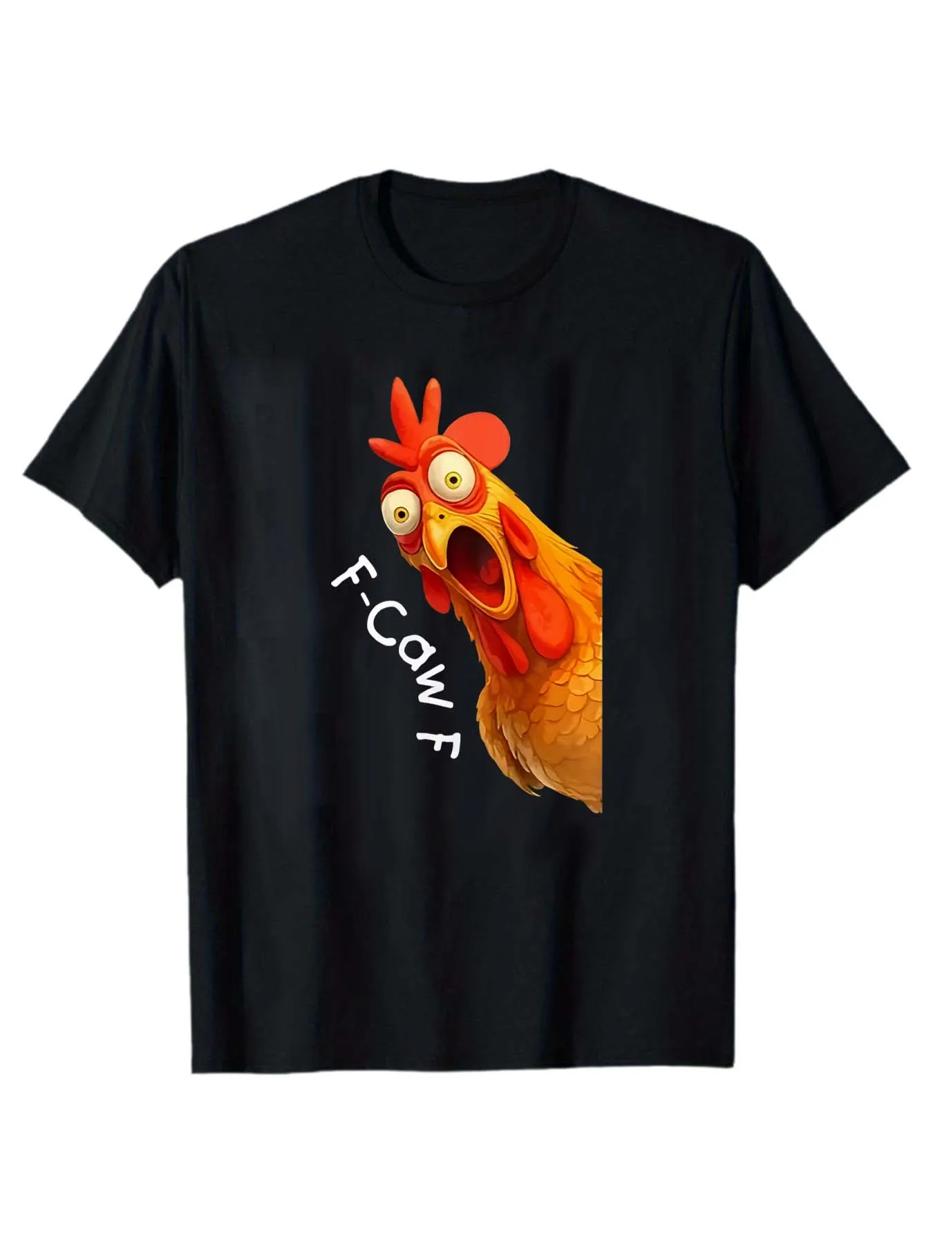 

Men's Casual Summer Cotton Short-Sleeve T-Shirt with Fun Rooster Pattern Print, Suitable for Outdoor and Home Wear, Unisex Style