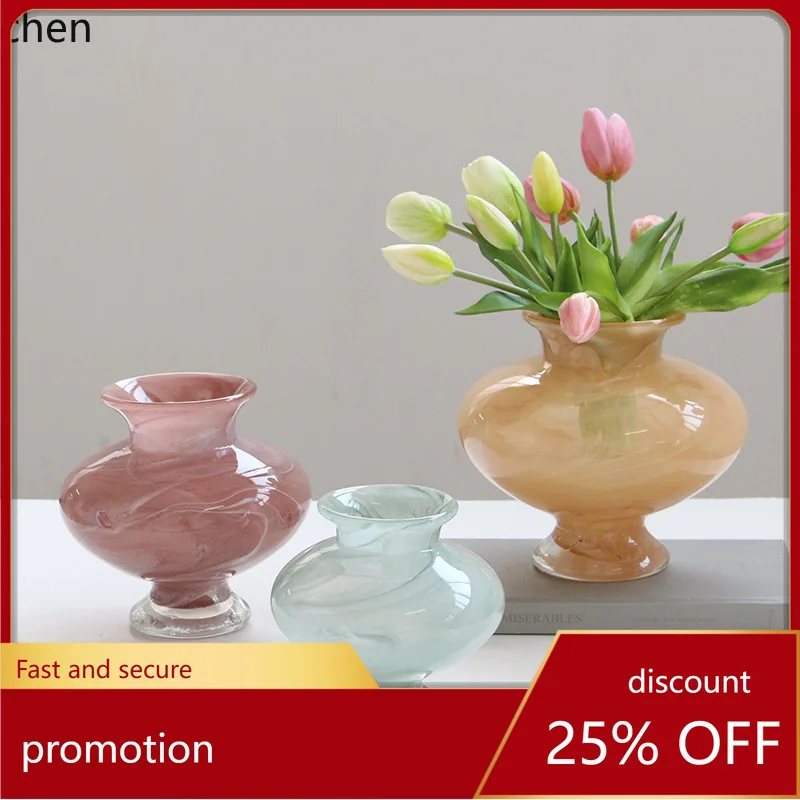 

Zml tall handmade glass vase - perfect for water-grown flowers, home decor, and b&b living spaces